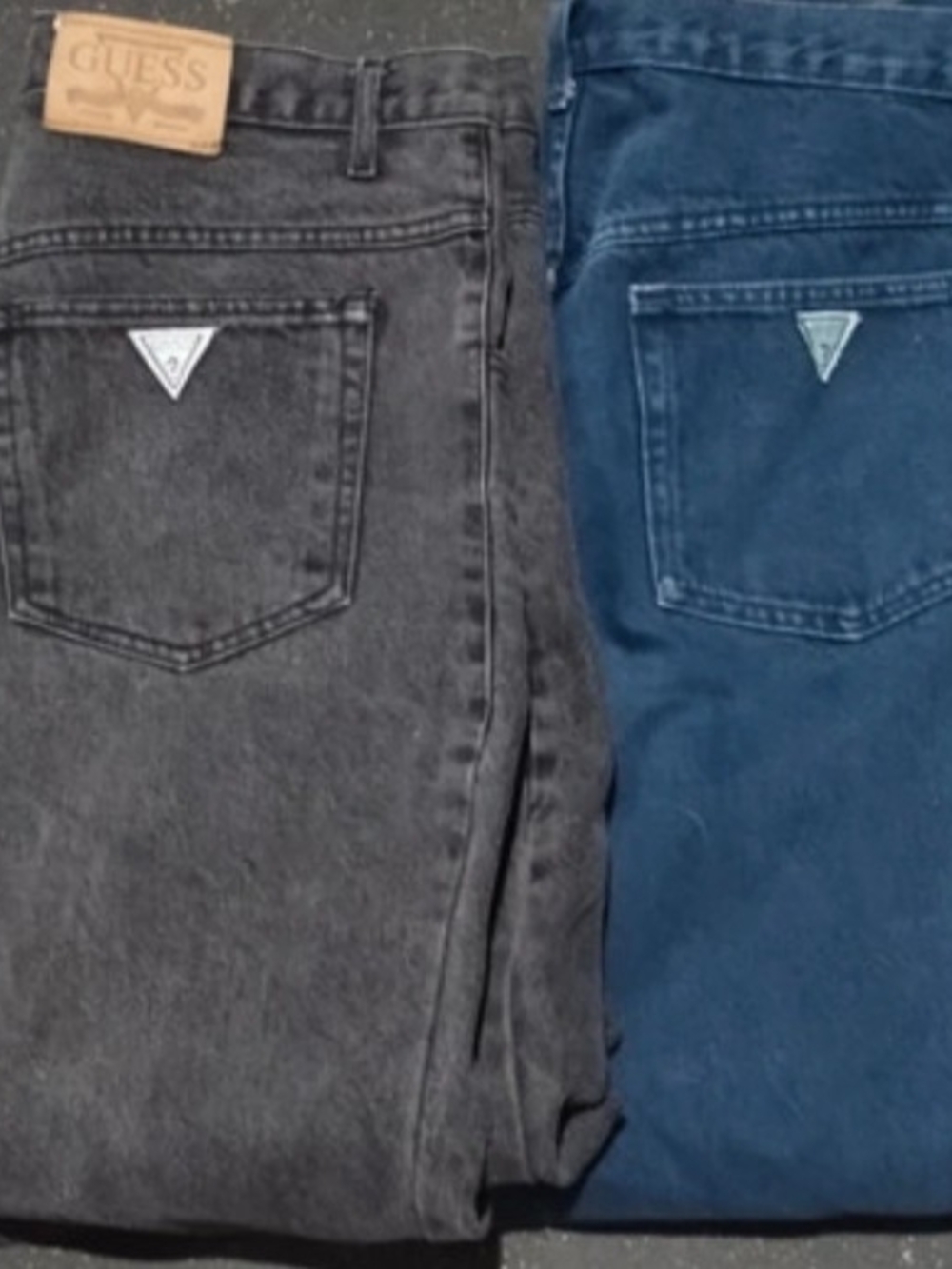 2 Pairs Of Vintage GUESS Men’s Classic Jeans - Black and Blue 40x30